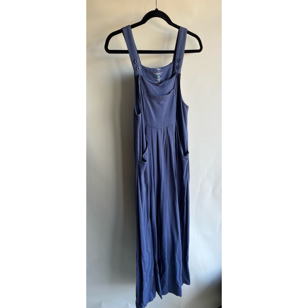 YesAnd Organic Cotton Loose Fit Helena Overalls Indigo Blue Sz Sm Hilary Swank